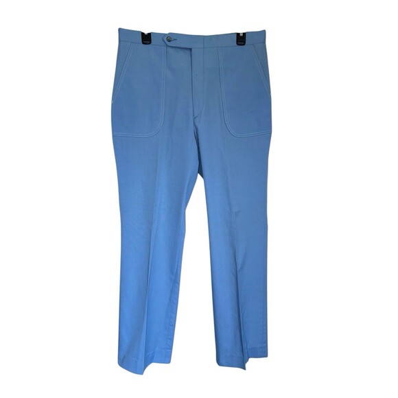 Vintage Sansabelt Blue Golf Pants 70s Mod Slacks Men’s Retro Style - Picture 12 of 16
